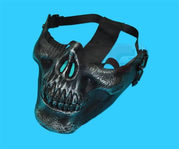 DD Skull Plastic Half Mask(BK & SV) - Click Image to Close