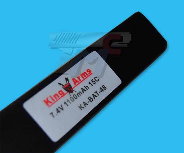 King Arms 7.4V 1100mAh 15C Twins Type Lithium Battery - Click Image to Close