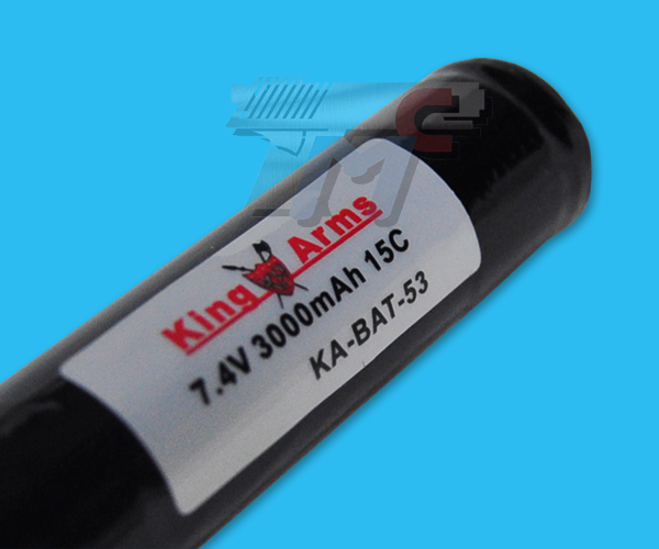 King Arms 7.4V 3000mAh 15C Twins Type Lithium Battery - Click Image to Close