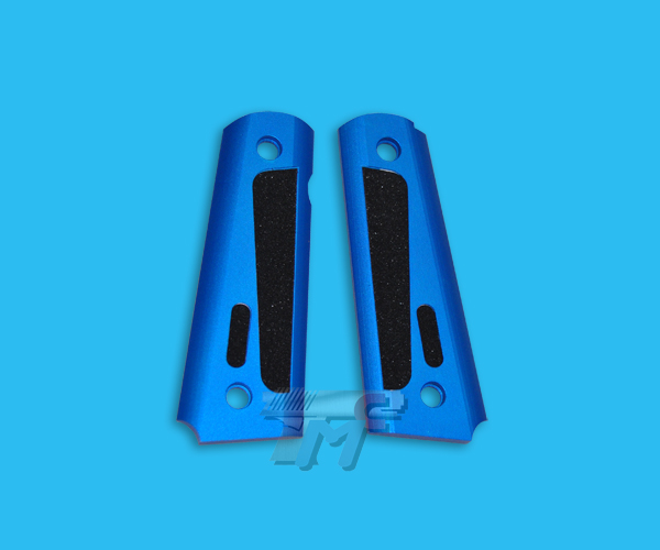 FATMAN Aluminum Grip for Marui M1911 / MEU (Blue) - Click Image to Close