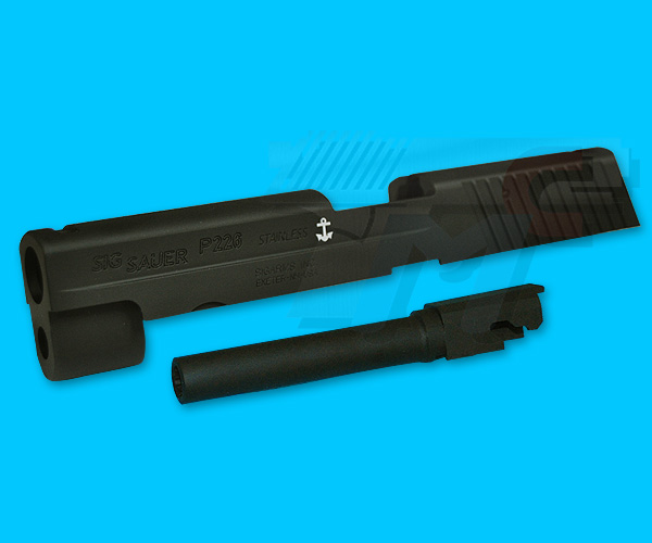 Creation Aluminum Slide Set for Marui P226 Railed (Black)(NAVY Marking) - Click Image to Close