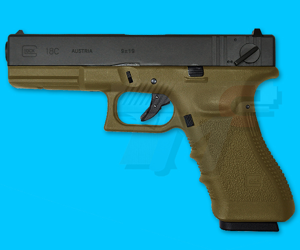 3HK G18C Gas Blow Back(TAN,Full Marking) - Click Image to Close