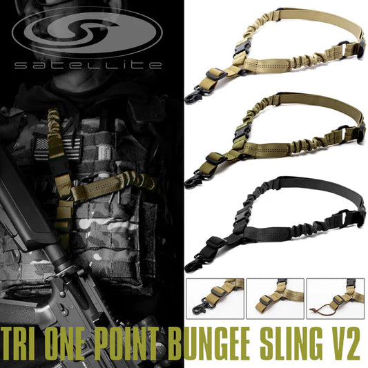 Satellite Tri-Ring One Point Bungee Sling V2 BK/TAN