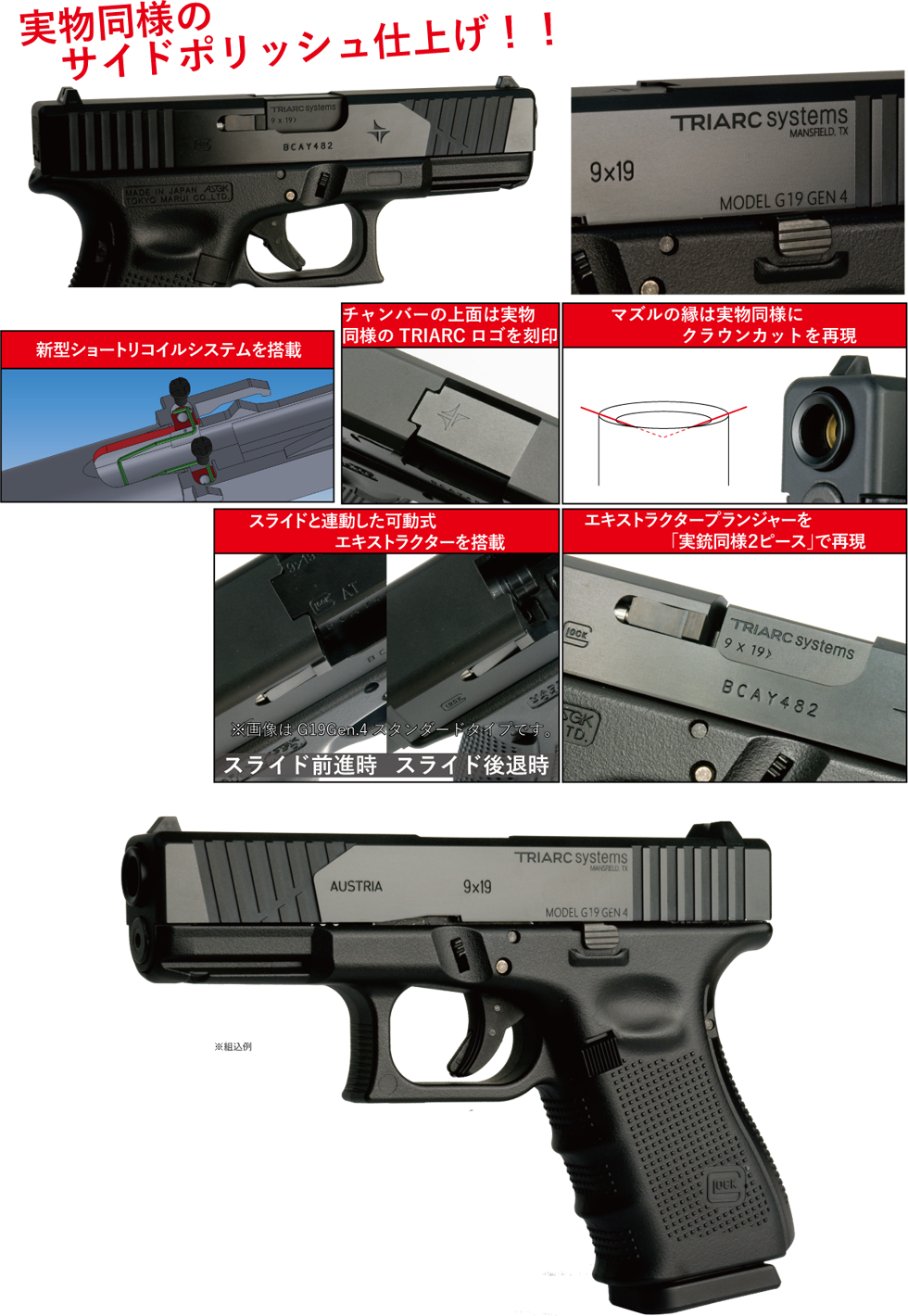 Detonator TRIARC Custom Aluminum Slide Set for Marui Glock19 Gen.4 V1 (Pre-Order)