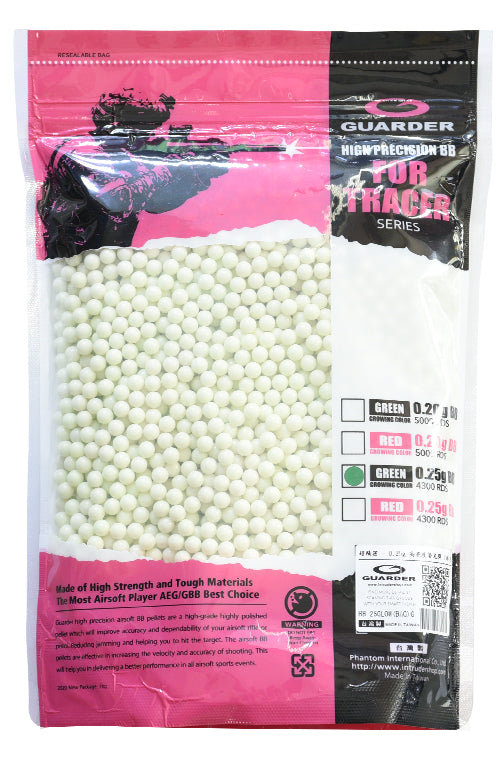 Guarder High Precision 0.25g Green Glowing BB (4000rds / Bag)
