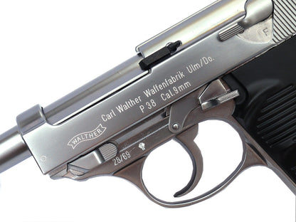 Custom WE P38 GBB Pistol (Long/ Silver)