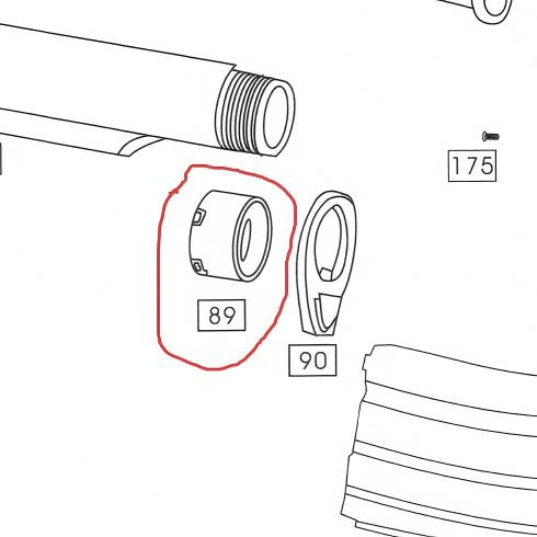 WE M4 Open Bolt GBB Original Part(No. 89)- Pipe Ring