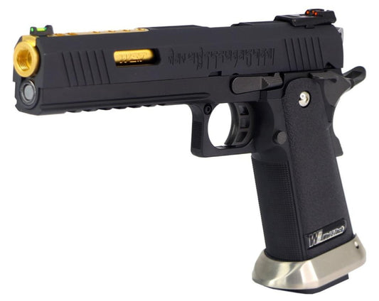 WE Hi-Capa 6inch IREX GBB Pistol (Full Auto version / Black / Gold Barrel)