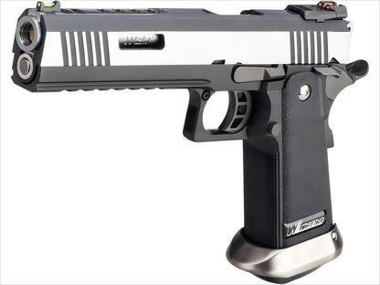 WE Hi-Capa 6inch IREX GBB Pistol (Full Auto Version / 2-Tone / Silver Barrel)