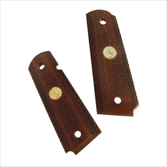 Altamont Colt M1911A1 Government Wooden Grip Panel Full Checker (Brown)