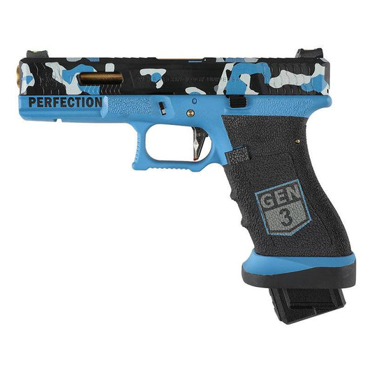 WE G17 Secret Camo Blue Ver. GBB Pistol (Semi / Full Auto)