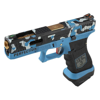 WE G17 Secret Camo Blue Ver. GBB Pistol (Semi / Full Auto)