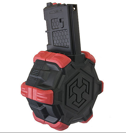 Armorer Work Drum Magazine for WE M16 / M4 GBB Series (RED/BK)
