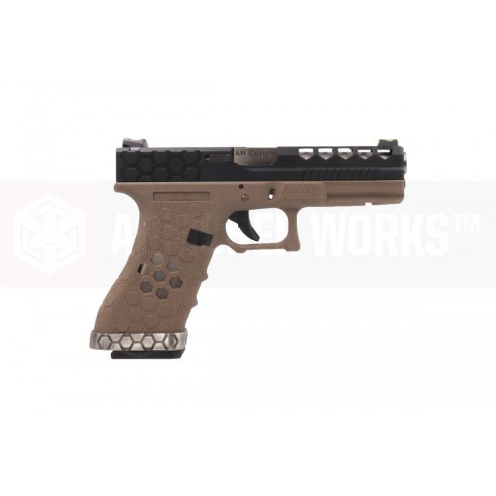AW Custom VX0211 (G18C) Gas Blow Back Pistol (Black / TAN)