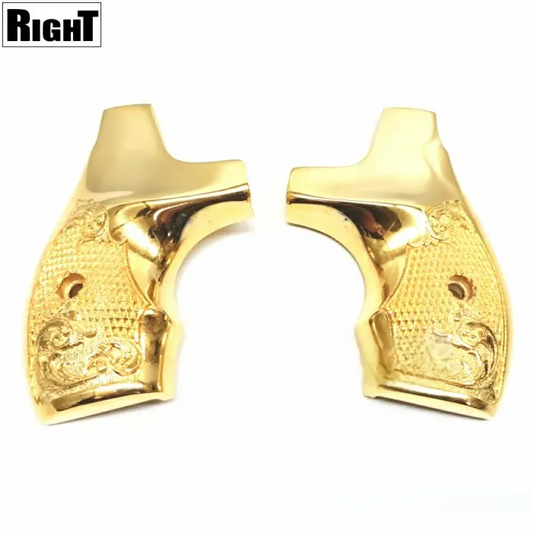 Right Metal Grip for TANAKA S&W M36 Checkered (Gold Metal)