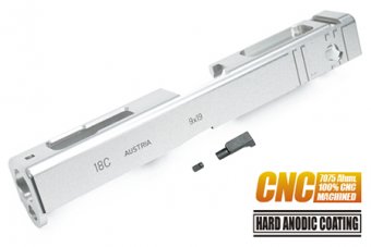 Guarder Guarder 7075 Aluminum CNC Slide for Marui G18C (2023 New Version/Silver)