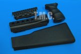 King Arms AK47 Railed Handguard /Grip/Stock Set(Black)