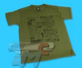 First Factory M16 Military Design T-Shirt(OD/M)