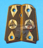Altamont Detonick Diamond Checker Wood Grip for M1911 Compact / V10 (Brown)