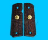 Carom M1911 Checker Wood Grip with Colt Logo for KSC/Marui/MGC M1911